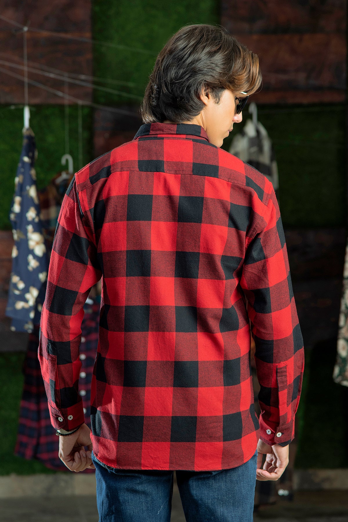 Flannel in Bright Red