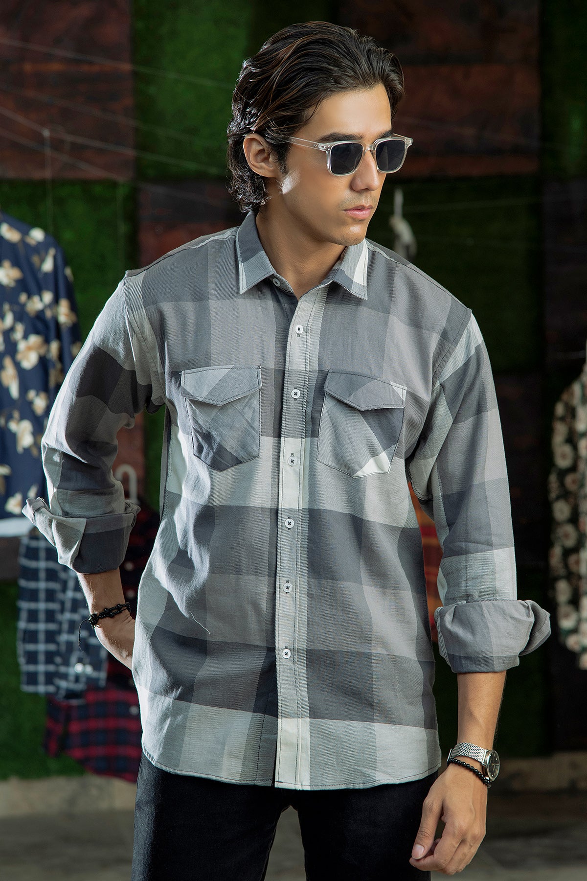 Flannel in Grey and Grain