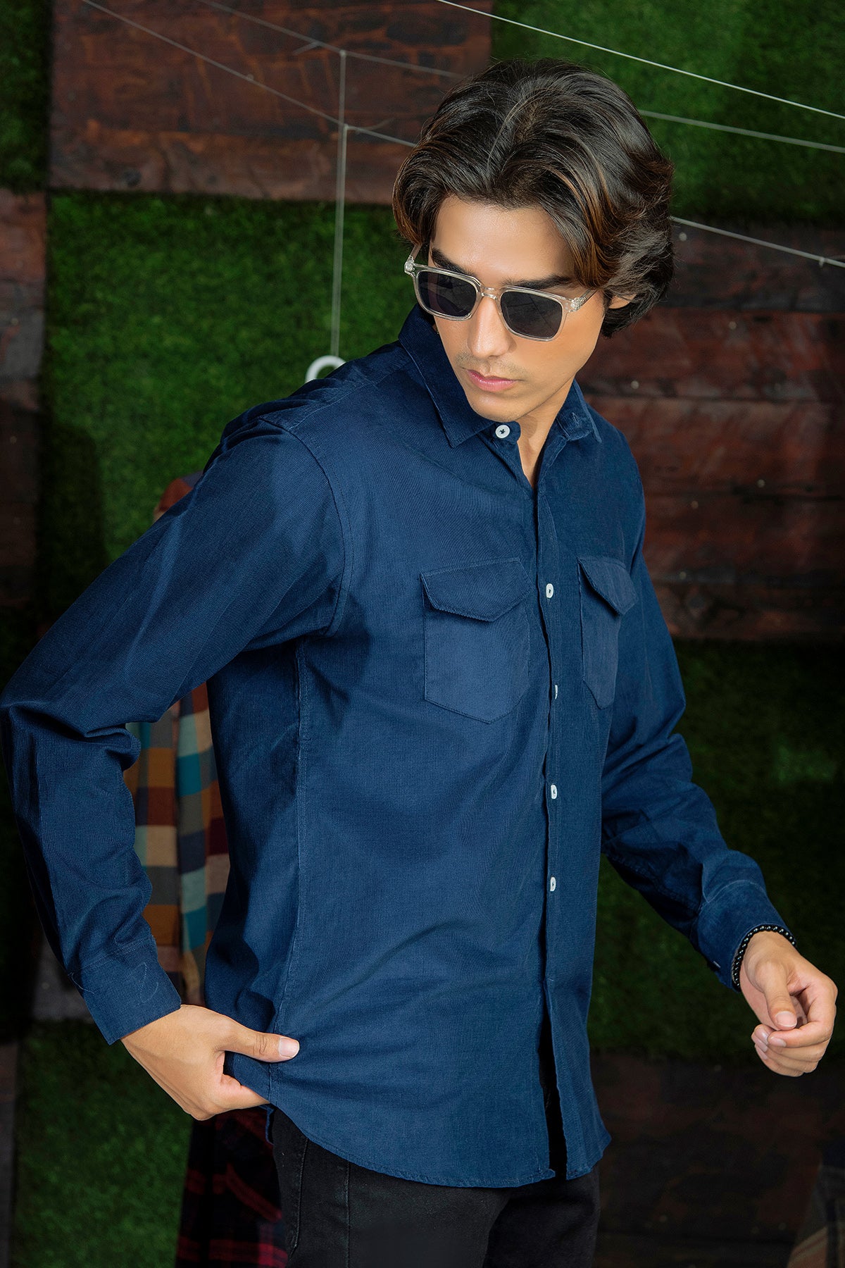 Flannel in Courdory Solid Navy